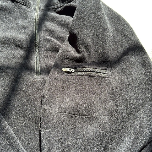L.L. Bean Quarter Zip Black Fleece Large Pullover Sweater - Picture 4 of 8